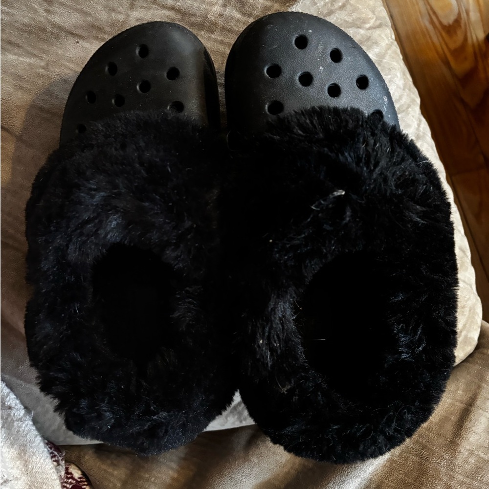 Crocs Black Plush-Lined Clogs - image 2